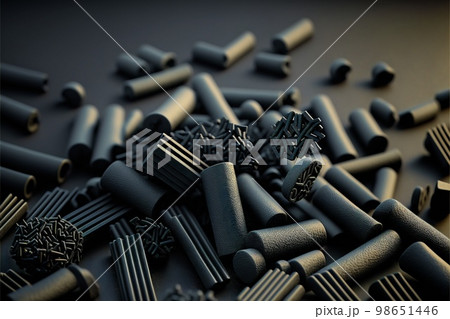 Licorice sweets on a black background created with generative AI technology. High quality illustration Licorice sweets on a black background created with generative AI technology. High quality illustration 98651446