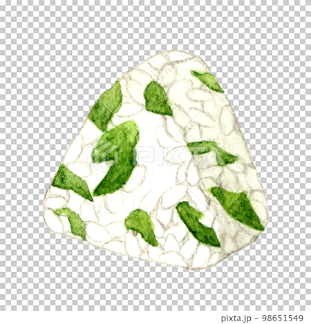 わかめごはんのおにぎり 和食の手描き水彩イラスト素材 わかめごはんのおにぎり 和食の手描き水彩イラスト素材 98651549