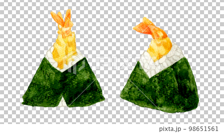 天むす　和食の手描き水彩イラスト素材 98651561