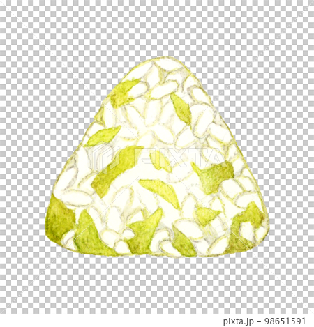 高菜飯糰日本手繪水彩插畫素材 98651591