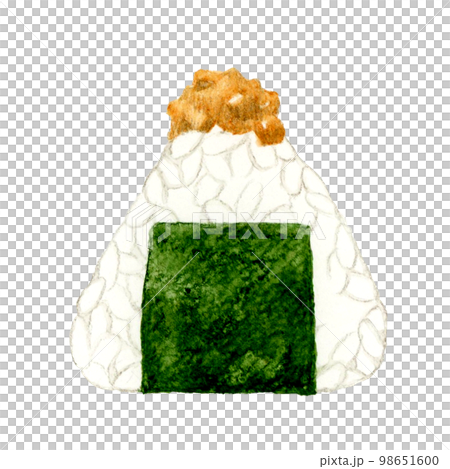 おかかおにぎり　和食の手描き水彩イラスト素材 98651600