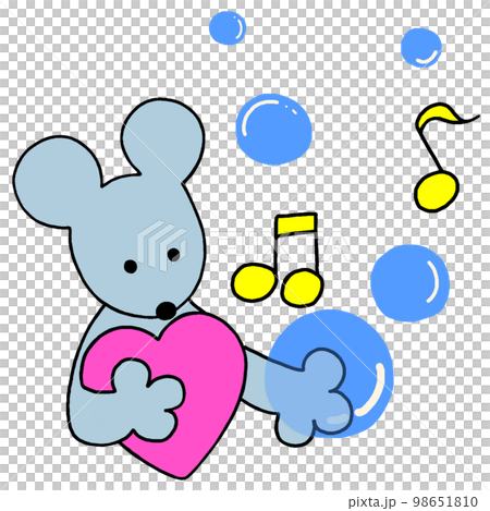 ハートを持ったねずみちゃん 98651810