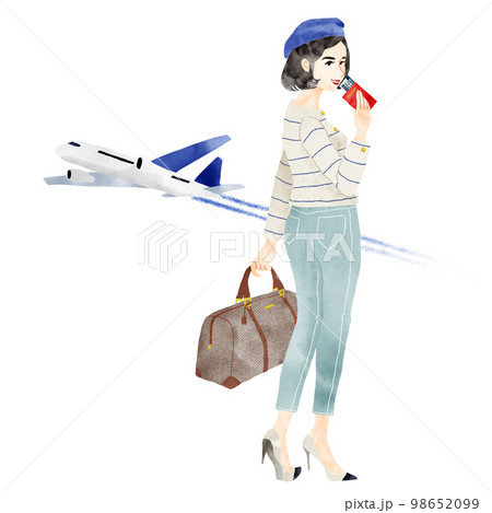 パスポートをもって移動中の女性 パスポートをもって移動中の女性 98652099
