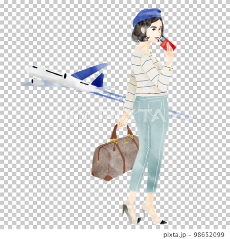 パスポートをもって移動中の女性 パスポートをもって移動中の女性 98652099