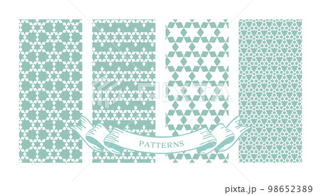シンプルおしゃれな幾何学模様背景パターン壁紙のセット。ベクターイラスト素材34 98652389