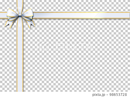 Neat white ribbon decoration frame 98653728