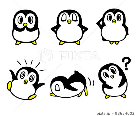 かわいいペンギンキャラクターセット3　(お願い、ドヤ、敬礼、はてな 他) 98654002