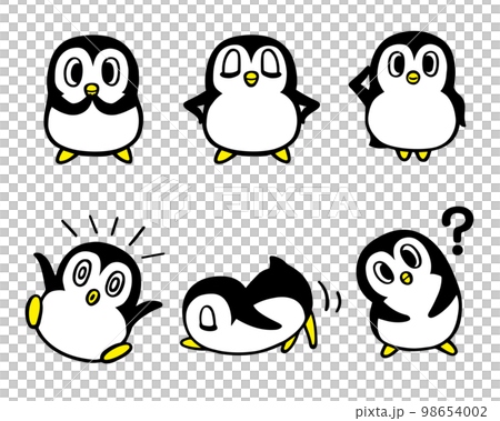 かわいいペンギンキャラクターセット3　(お願い、ドヤ、敬礼、はてな 他) 98654002