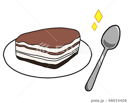 お皿にのったティラミスのイラスト 98654408