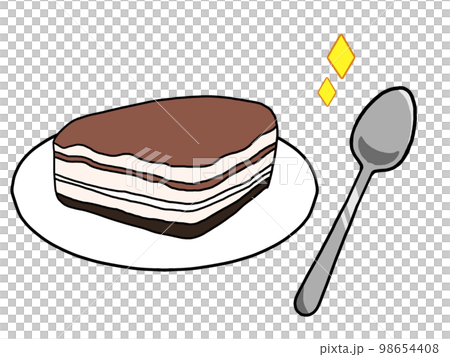 お皿にのったティラミスのイラスト 98654408
