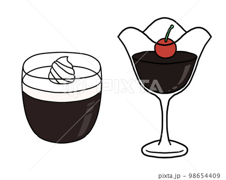 2種のコーヒーゼリーのイラスト 98654409