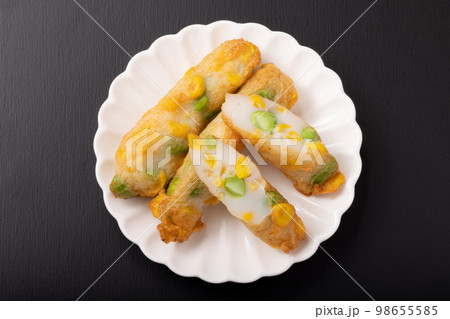 とうもろこしと枝豆のかき揚げ (はんぺん揚げ) とうもろこしと枝豆のかき揚げ (はんぺん揚げ) 98655585