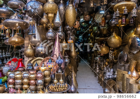 Typical market in Morocco. Perfumes, spices and local crafts. 98656662