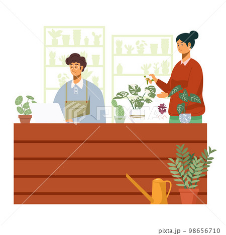 Small business owner at a plant shop 98656710