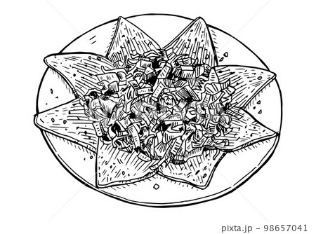Hand Drawn Mexican Food Chilli Con Carne 98657041