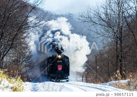 SL冬の湿原号の疾走 98657115
