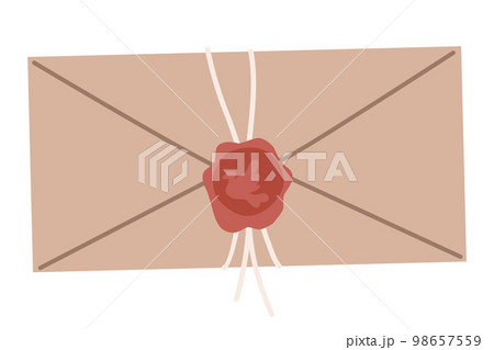 Envelope postcard or letter. Isolated card with stamp or seal in flat style. Craft paper stationery or handmade card, isolated paper mail. Stylish mail letter Envelope postcard or letter. Isolated card with stamp or seal in flat style. Craft paper stationery or handmade card, isolated paper mail. Stylish mail letter 98657559