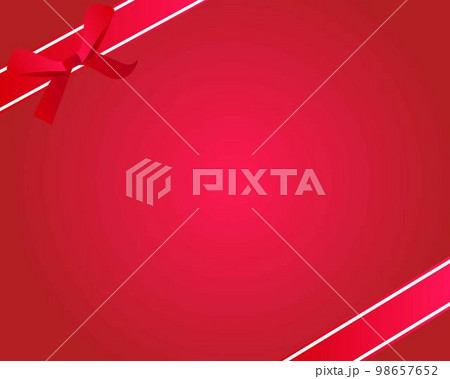 リボンと赤色の背景。赤色のグラデーション背景。お祝い、結婚、バレンタイン、恋愛、感謝 98657652