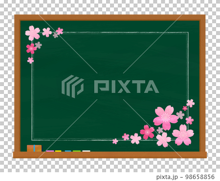 Blackboard and cherry blossoms Sakura entrance graduation entrance graduation Blackboard and cherry blossoms Sakura entrance graduation entrance graduation 98658856