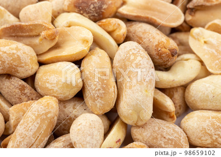 Peanuts. Close up of fried, peeled and salted peanuts. Peanuts. Close up of fried, peeled and salted peanuts. 98659102