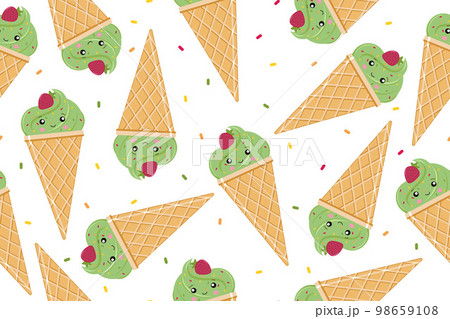 Ice cream background. Vector illustration on a white background. 98659108
