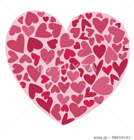 Heart, a symbol of love and Valentine s Day. A big heart made of small multicolored hearts. Vector illustration. Heart, a symbol of love and Valentine s Day. A big heart made of small multicolored hearts. Vector illustration. 98659162