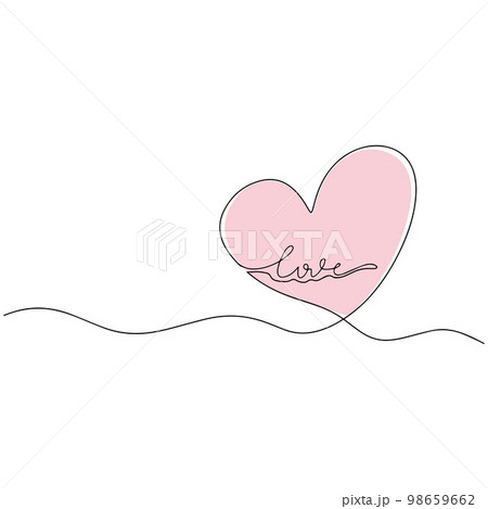 Hearts Continuous Line Drawing. Trendy Minimalist Illustration. One Line Abstract Drawing. 98659662