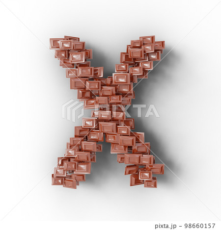 板チョコの3D文字 98660157