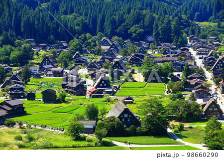 【岐阜県】白川郷城山展望台からの眺望 【岐阜県】白川郷城山展望台からの眺望 98660290