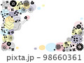 北欧風の花とナマケモノのかわいい手描きフレーム 98660361