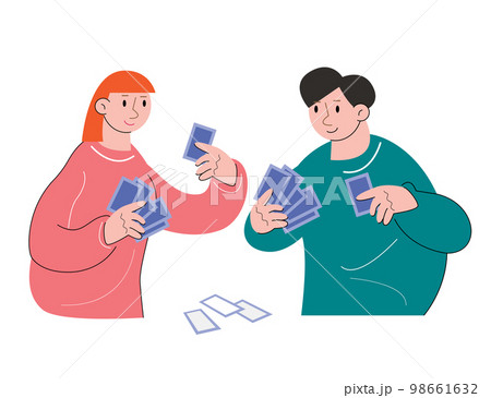 hobby character people playing cards vector illustration 98661632