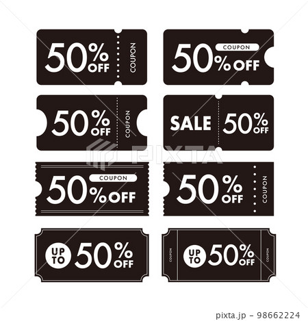 50%引きクーポンのベクター素材 98662224