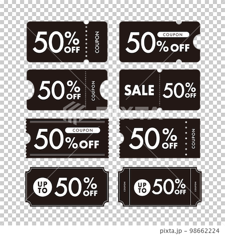 50%引きクーポンのベクター素材 98662224