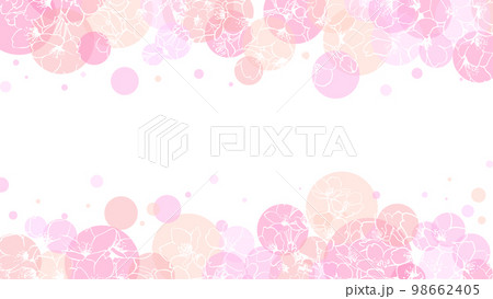 ファンシーな桜のヘッダーフッター　16：9　フレーム素材 98662405