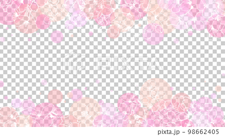 ファンシーな桜のヘッダーフッター　16：9　フレーム素材 98662405