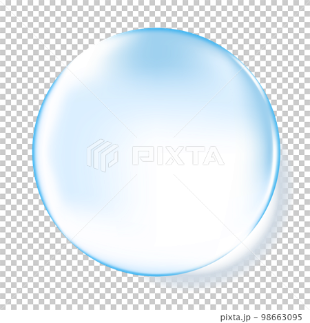 Vector illustration of a transparent sphere with the image of water droplets (using gradation mesh) 98663095