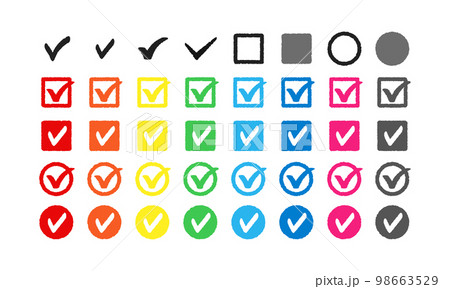 チェックマーク カラフル セット ベクター チェックマーク カラフル セット ベクター 98663529