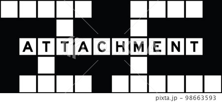 Alphabet letter in word attachment on crossword のイラスト素材 98663593