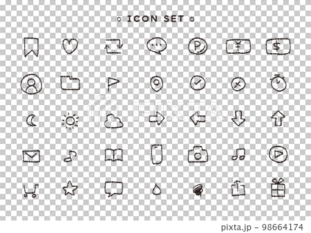 Hand drawn icon set 98664174