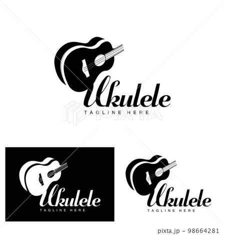 Minimalist Ukulele Music Logo Design, Ukulele Guitar Vector. Ukelele Logo Design 98664281