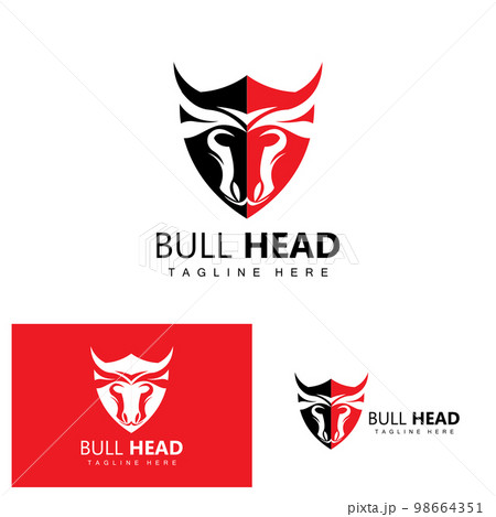 Bull Head Logo, Farm Animal Vector, Livestock Illustration, Company Brand Icon 98664351