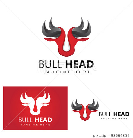 Bull Head Logo, Farm Animal Vector, Livestock Illustration, Company Brand Icon 98664352