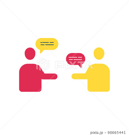 Two abstract people with speech bubbles Two abstract people with speech bubbles 98665441