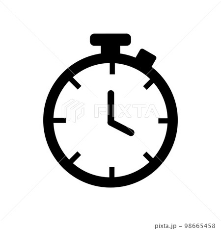 Black retro watch stopwatch. Chronometer with measurement of minutes and seconds 98665458