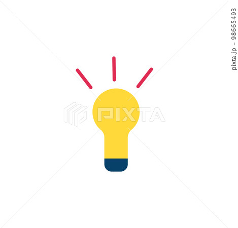 Yellow light bulb with red rays Yellow light bulb with red rays 98665493