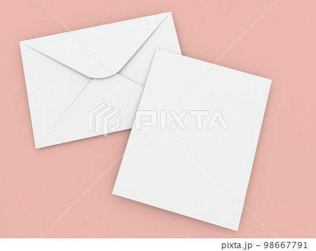 Paper envelope and sheet of a4 paper on a pink background. Paper envelope and sheet of a4 paper on a pink background. 98667791