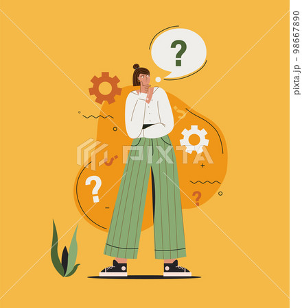 A young woman before making a decision. 98667890