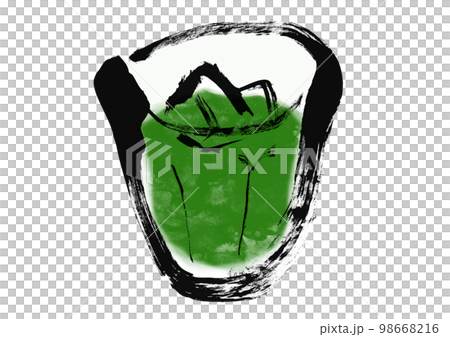 青汁　グリーンティー　手描き和風イラスト 98668216