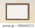 木目素材と額 98668373