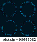 Round frames with dash. Science Fiction elements for the GUI, UI interface. 98669082